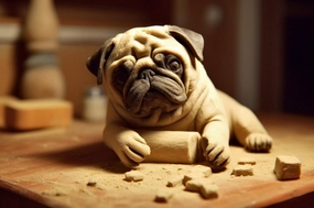 可爱呆萌哈巴狗图片